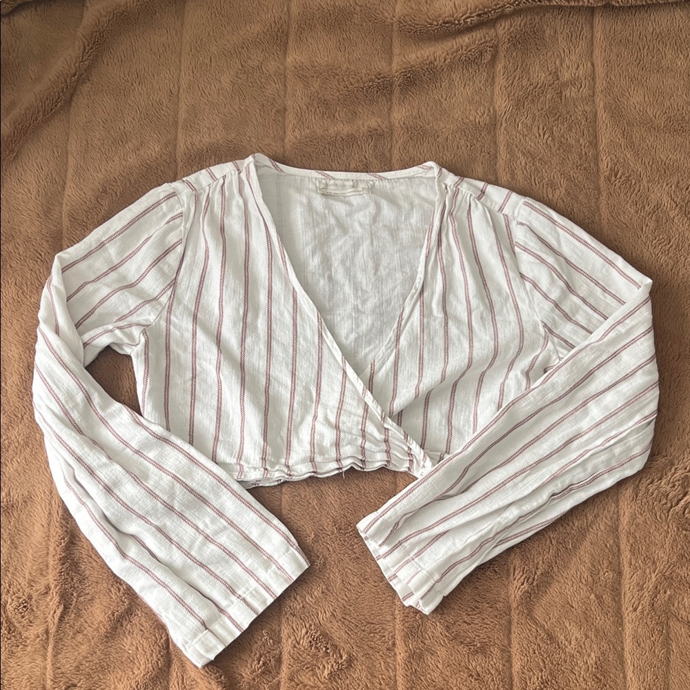 Urban Outfitters White and Red Detail Top